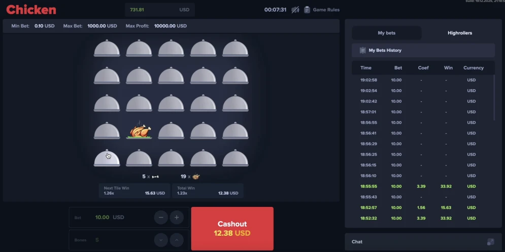 MyStake Chicken Game